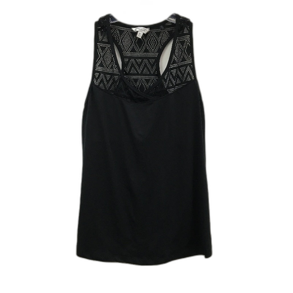 Simply Vera by Vera Wang Black Ornate Top Built In Shelf Singlet Ladies Size M