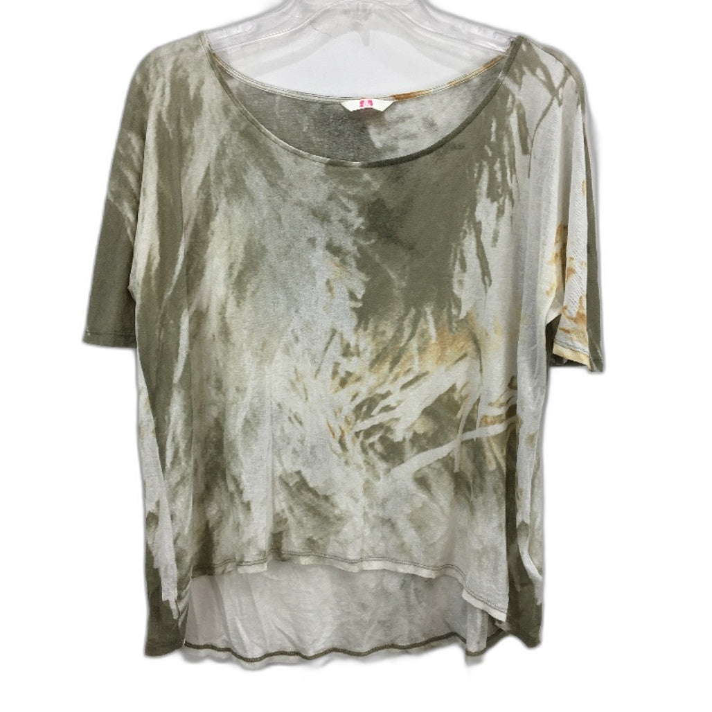 Sass & Bide 100% Cotton Olive Green Tie Dye Sheer Light T-Shirt Ladies Size L