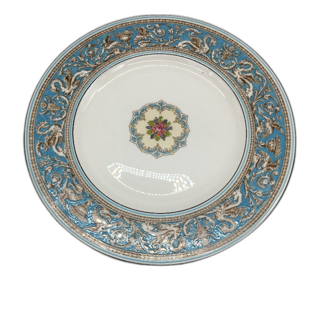 VINTAGE Wedgwood Bone China Made In England Florentine Turquoise Rim 28cm Plate