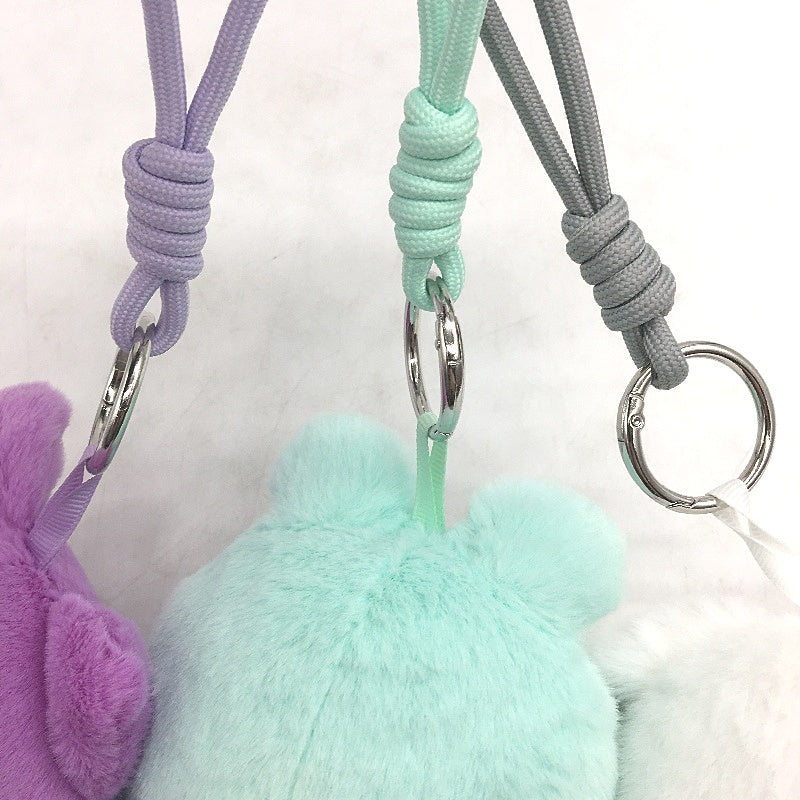 3 Pack Bundle Mini Girl Cute Costume Plush Toy Key Chain Purple/Mint/White NEW