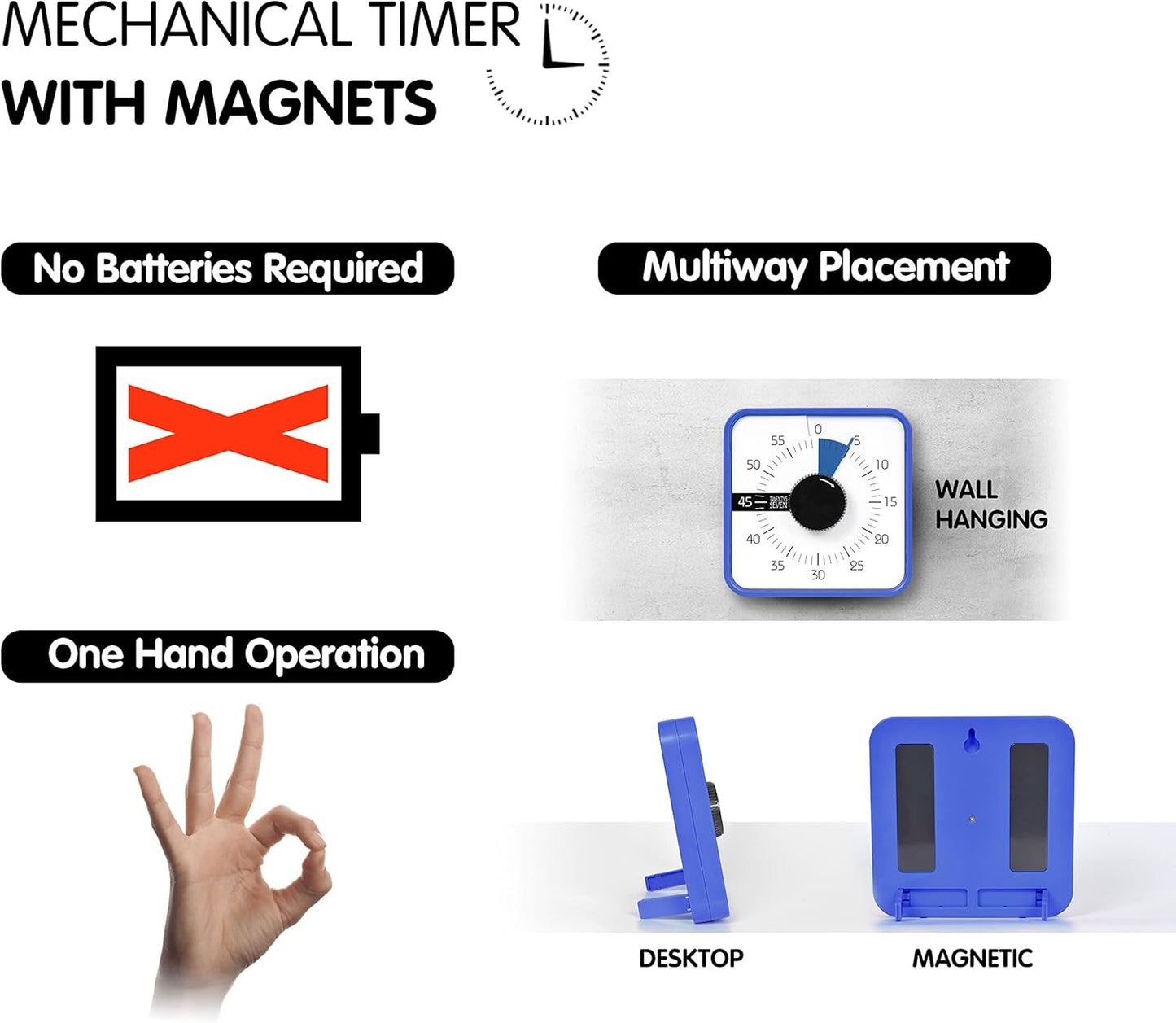 TWENTY5 SEVEN 7.5 Inch Visual Countdown Timer for Classroom & Office