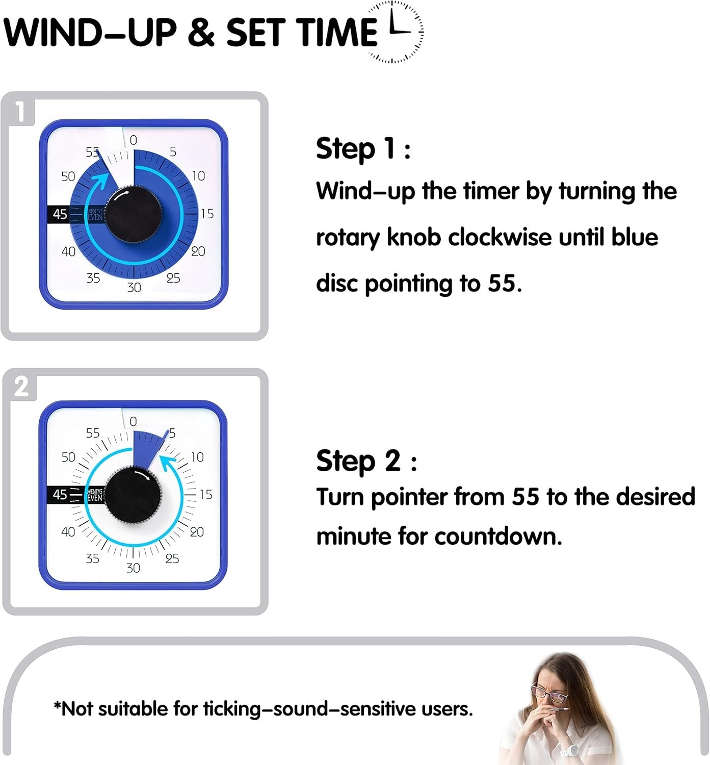 TWENTY5 SEVEN 7.5 Inch Visual Countdown Timer for Classroom & Office