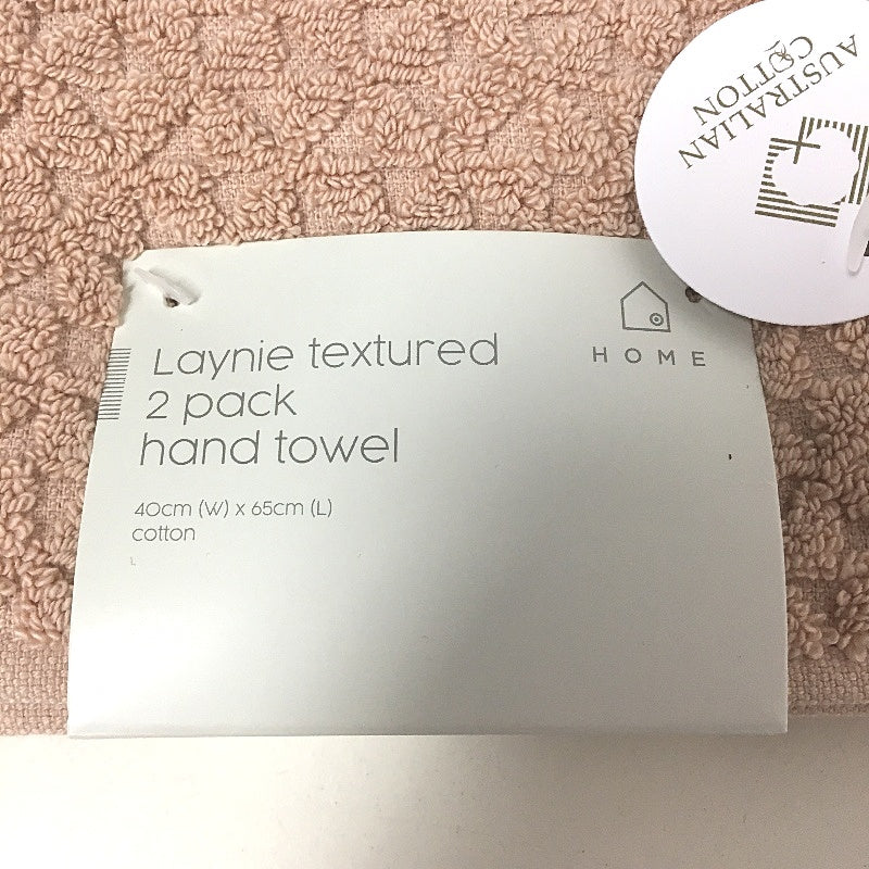Target Australian Cotton Laynie Textured Blush 1 Bath & 3 Hand Towel Set NEW