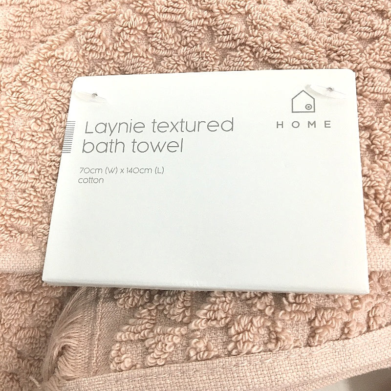 Target Australian Cotton Laynie Textured Blush 1 Bath & 3 Hand Towel Set NEW