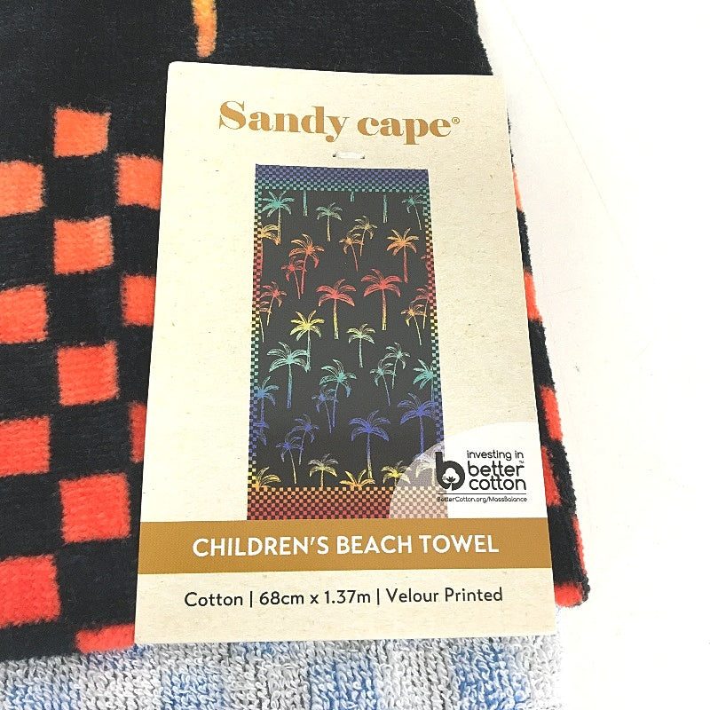 Kids 2 Piece Blue & Bright Soft Cotton Velour Printed Beach Towel Pack NEW