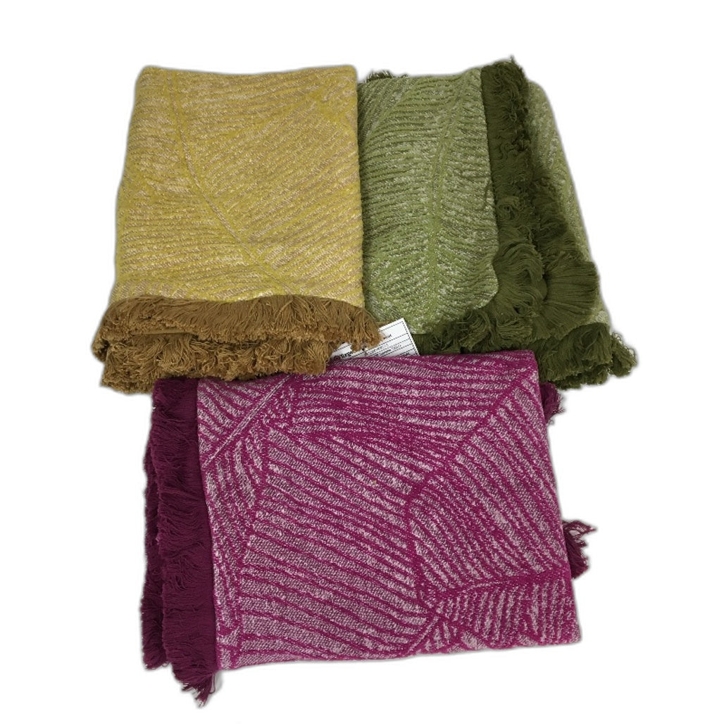 Target 3 Piece Banana Leaf Fringed 50cm Cushion Covers In Green Pink Mustard NEW