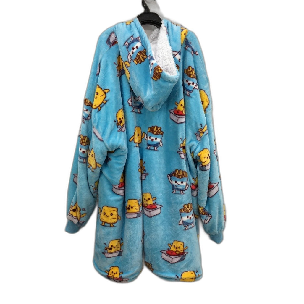 The Oodie Nuggets & Chips Might Blue Oversized Cozy Fleece Hoodie OSFM Adult