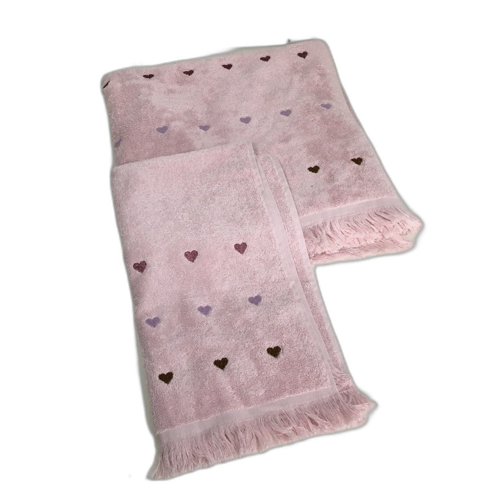 Gretel Dollhouse Cushion, Face Washer, Hand & Bath Towel Heart Towel Bundle NEW