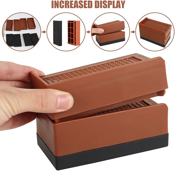 2 Pairs Heavy Duty Adjustable Bed Furniture Risers Supports up to 1102lbs NEW