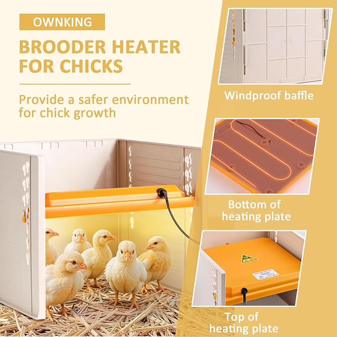 25W Chicken Brooder Hot Plate Heater for Baby Chicks 25x25cm in Orange NEW
