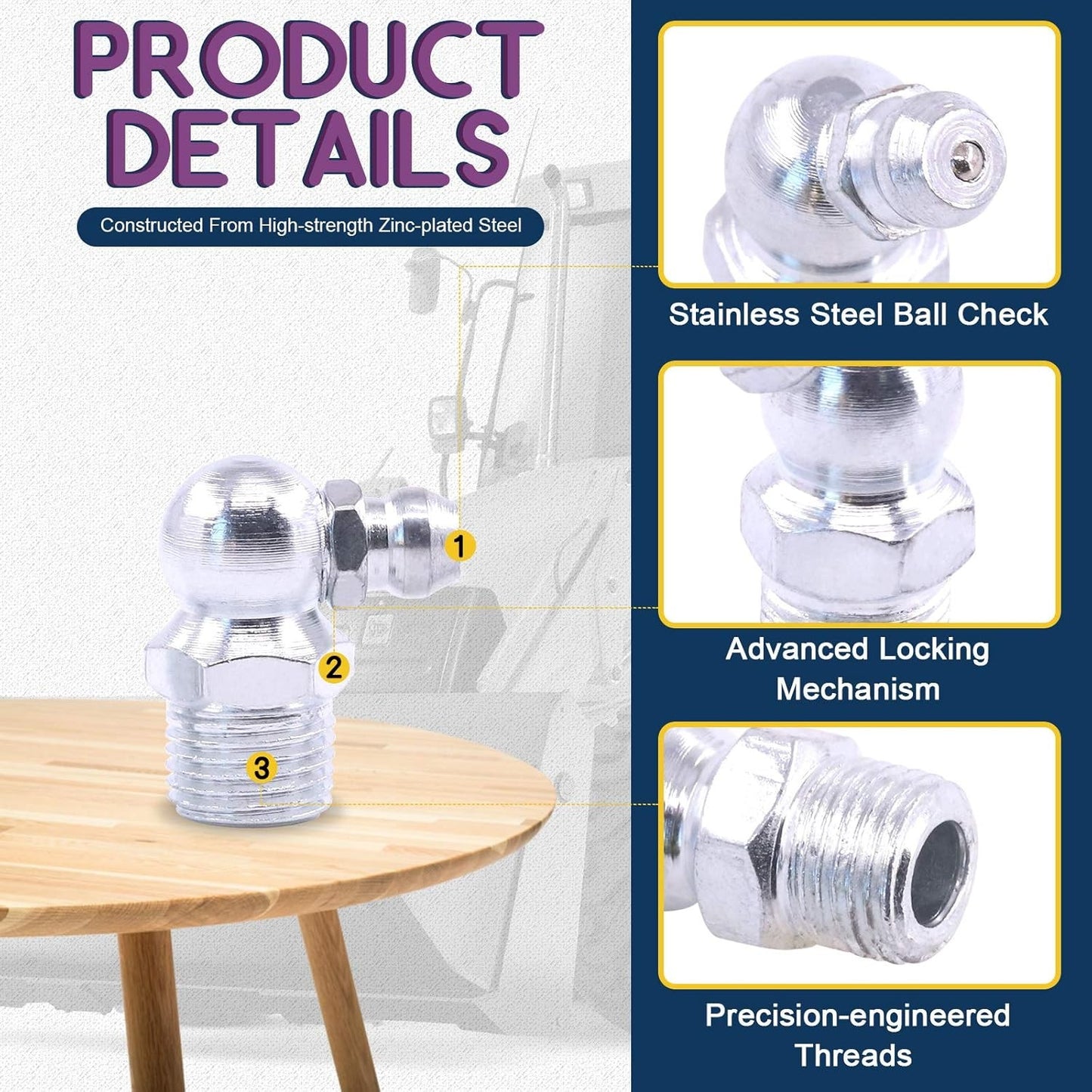 Swpeet 245Pcs Hydraulic Grease Nipple Assortment Kit with Caps Online AU DEMO
