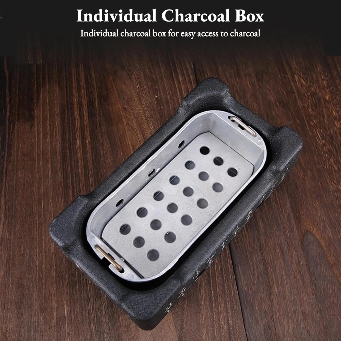 Japanese Style BBQ Hibachi Grill for Charcoal Cooking Rectangle Aluminium NEW