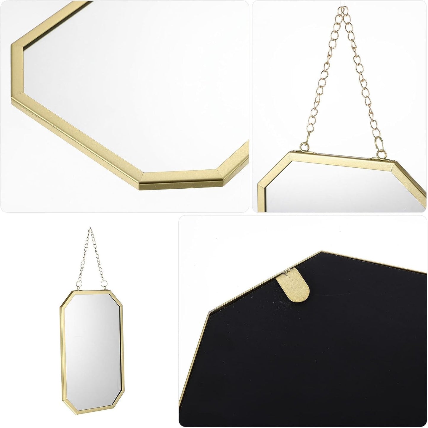 Small Square Wall Hanging Vanity Mirror with Chain for Bathroom NEW