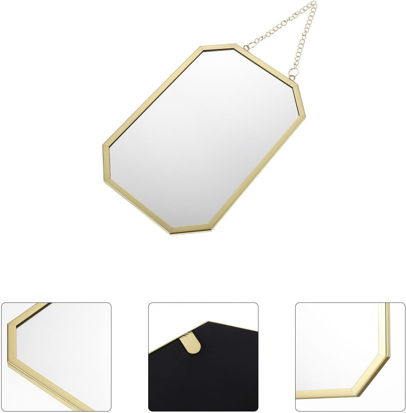 Small Square Wall Hanging Vanity Mirror with Chain for Bathroom NEW