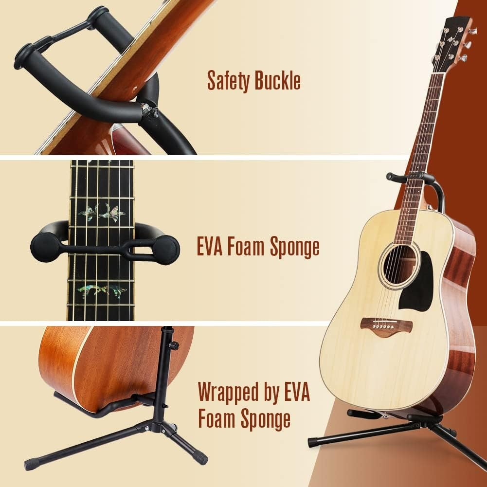 Adjustable Portable Guitar Tripod Stand for Acoustic Classical Electric Bass