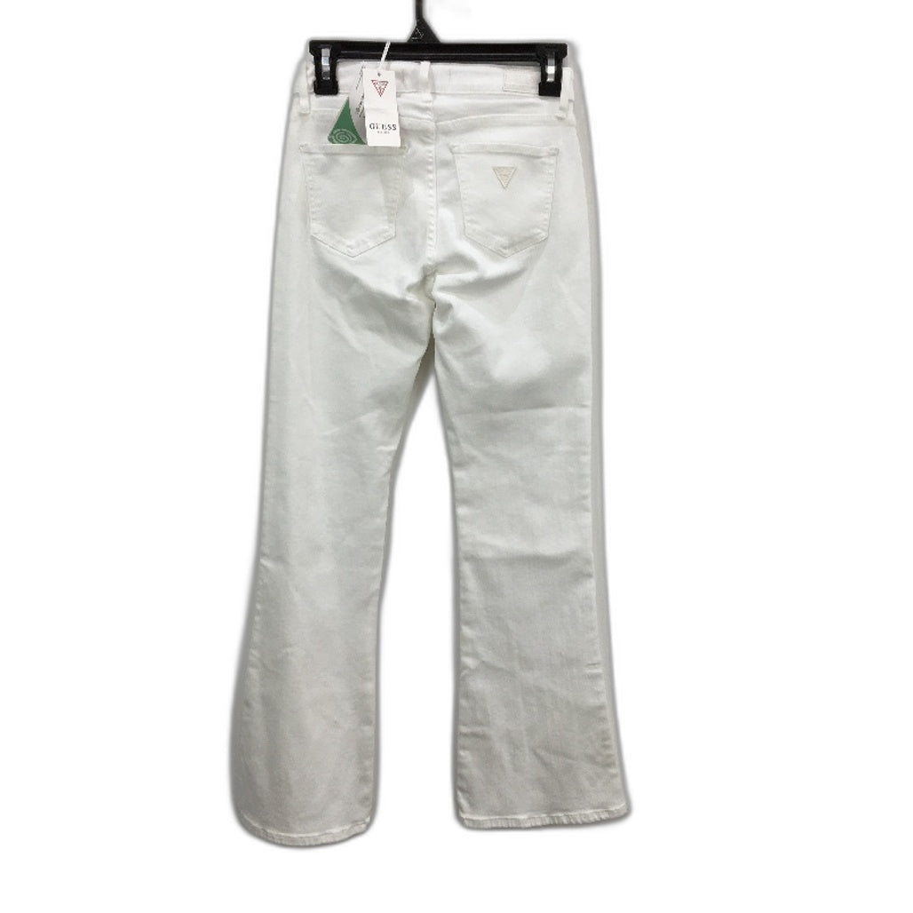 GUESS Sexy Flare High Rise Pure White Denim Jeans Ladies Size 25x30 NEW