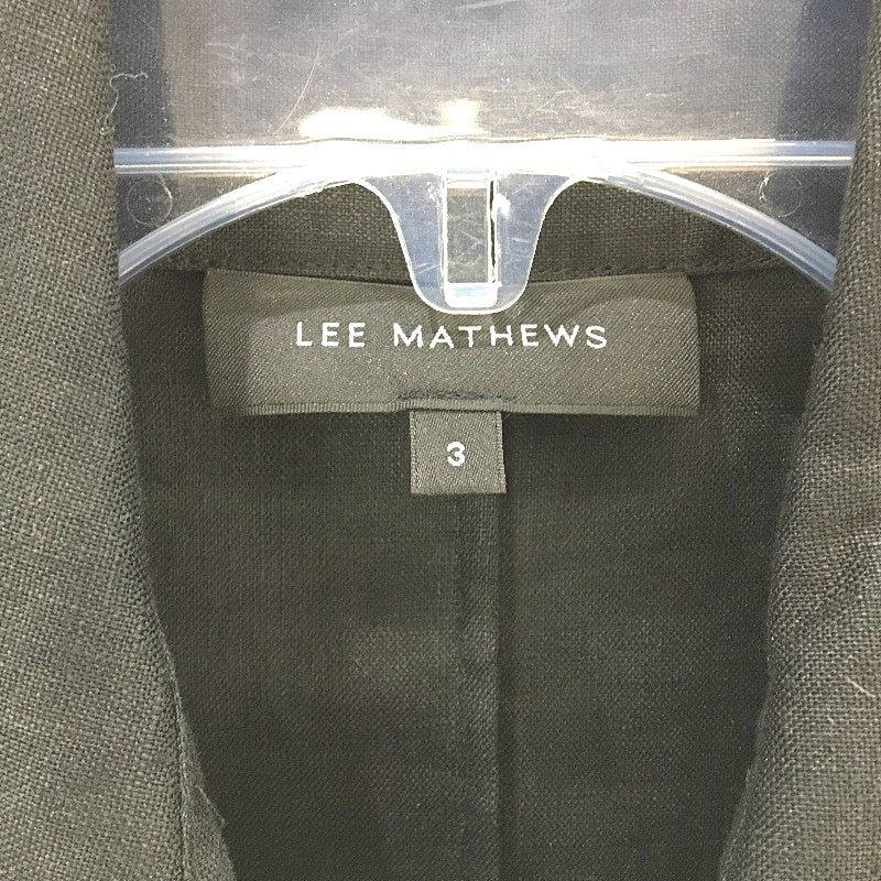 Lee Mathews Black Linen Collared Shortsleeve Midi Dress Ladies Size 3