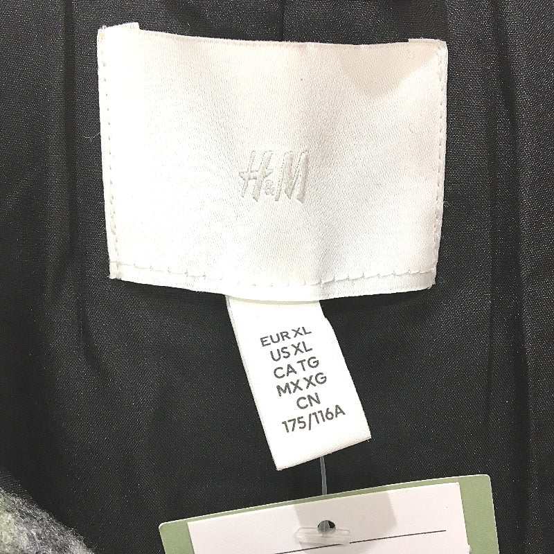 H&M Olive Green & White Recycled Materials Long Check Shacket Ladies Size XL NEW