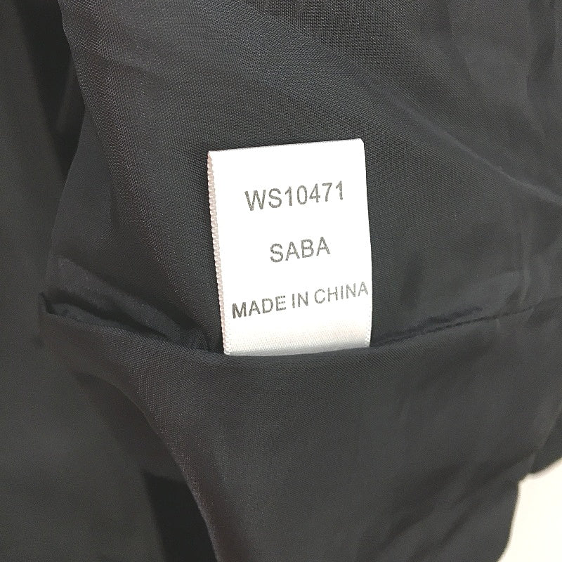 SABA Black Mid Length Single Breasted Belted Trench Style Jacket Coat Size 10