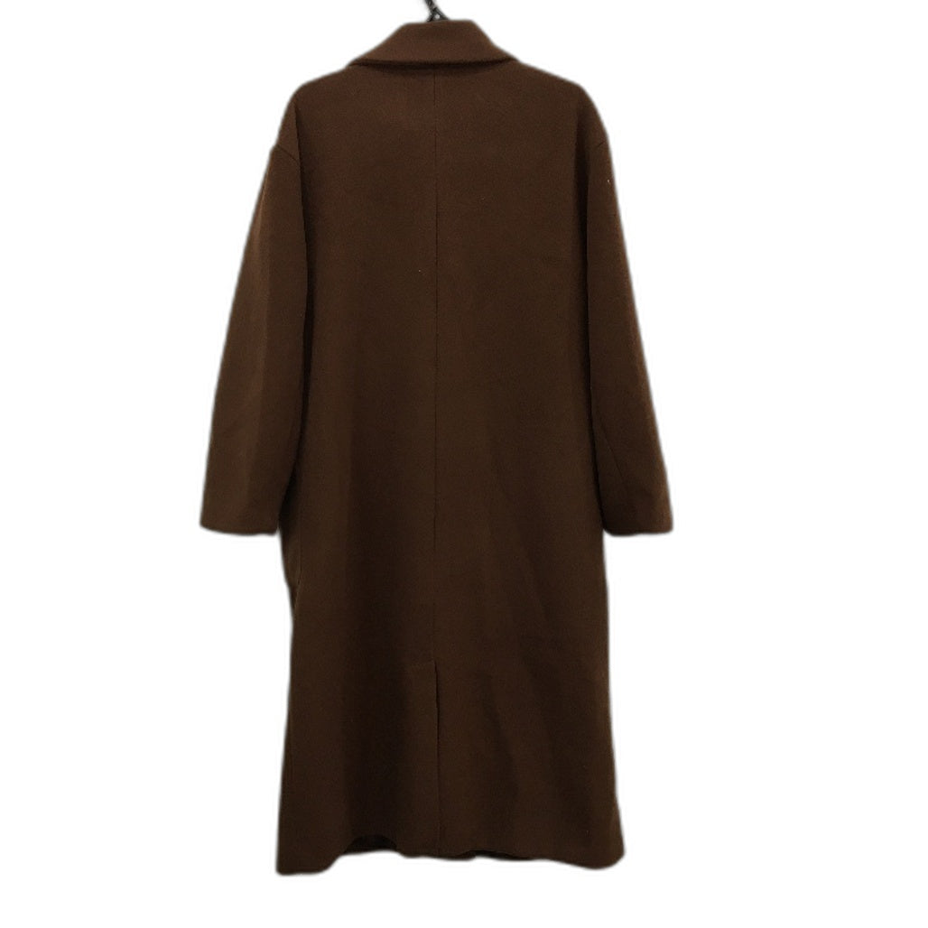 Pull & Bear Updated Garments Brown Double Breasted Overcoat Ladies Size L NEW