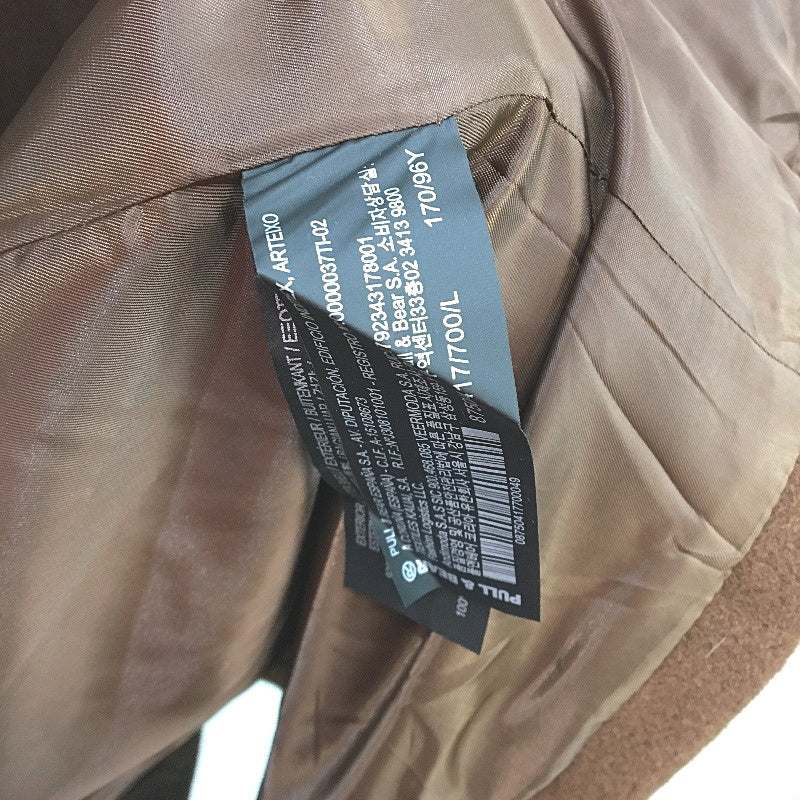 Pull & Bear Updated Garments Brown Double Breasted Overcoat Ladies Size L NEW