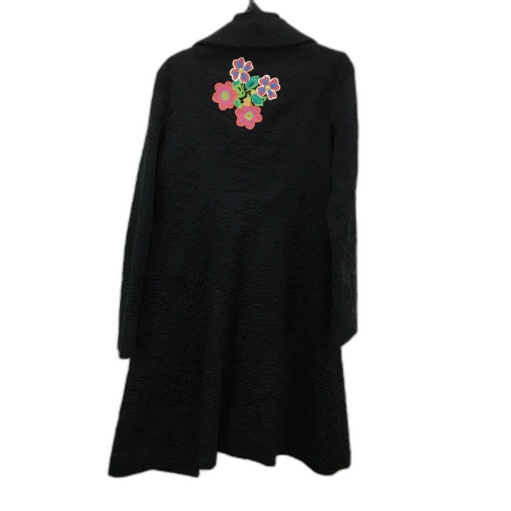 Desigual Black Hand Painted & Embroidered Black Ladies Coat Size 46 Small