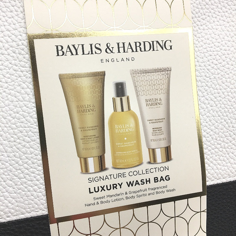 Bayliss & Harding Wash Bag & Sweet Manderine & Grapefruit Bath Pamper Pack NEW