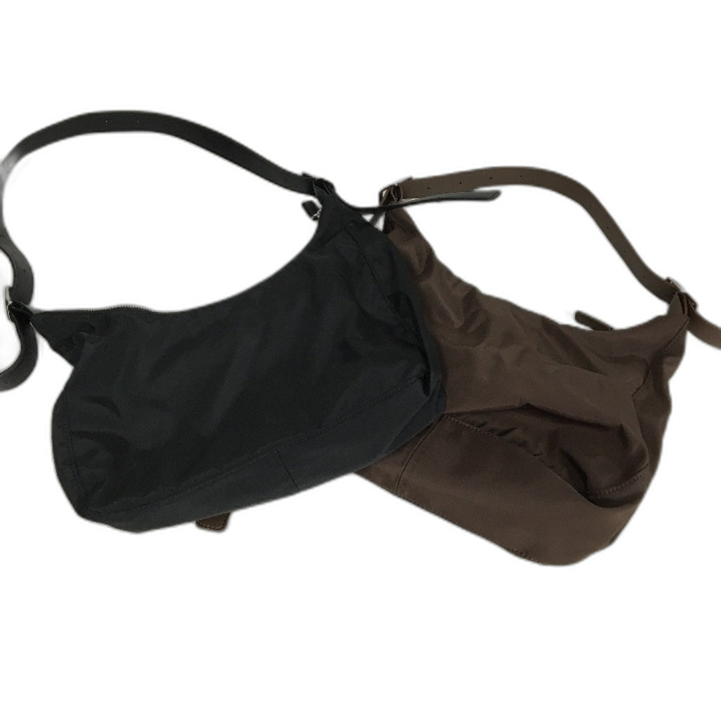 Chocolate Brown & Solid Black Adjustable Strap Shoulder Bags Matching Set NEW