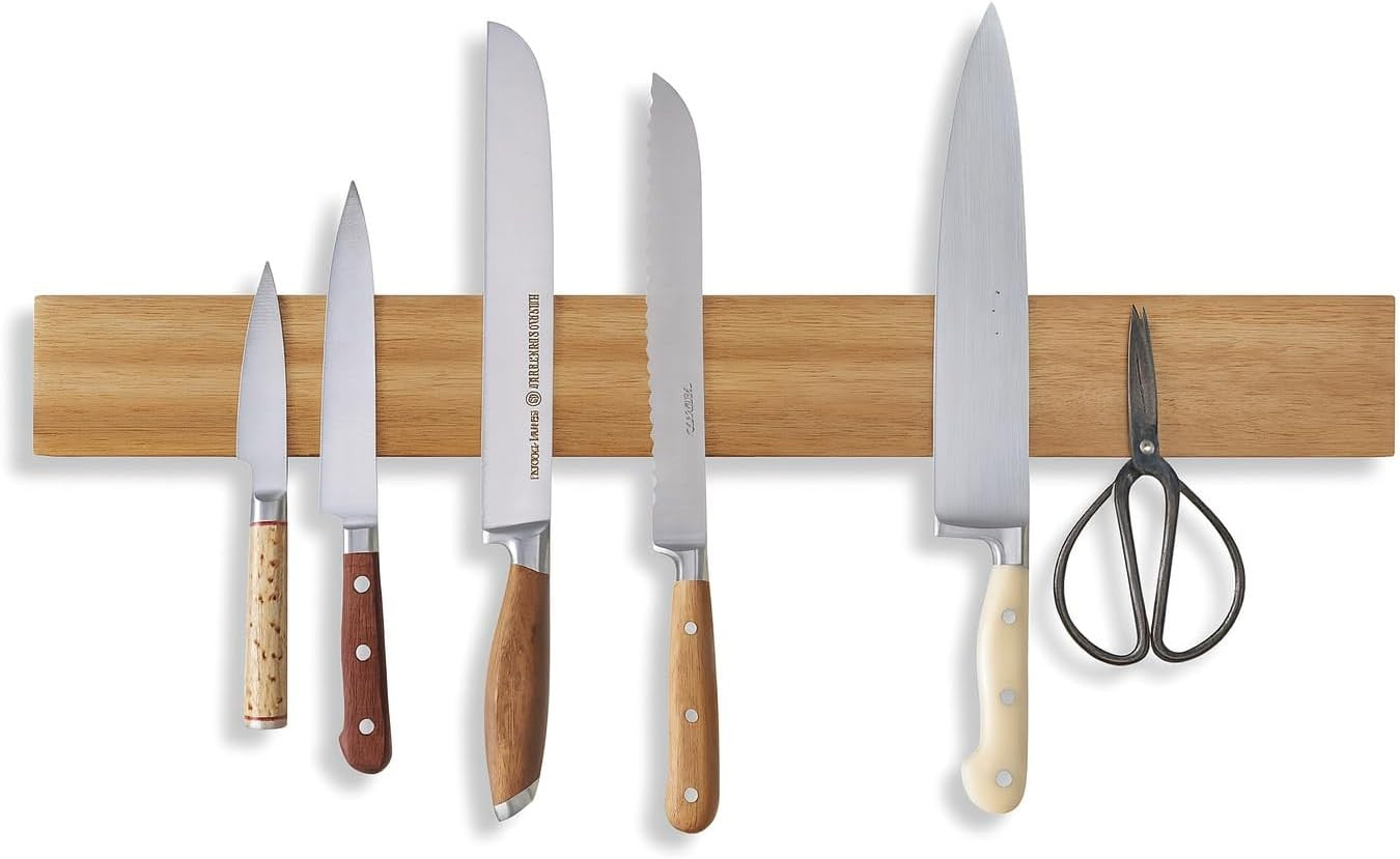 Generic 16-Inch Magnetic Knife Strip Holder in Natural Acacia Wood