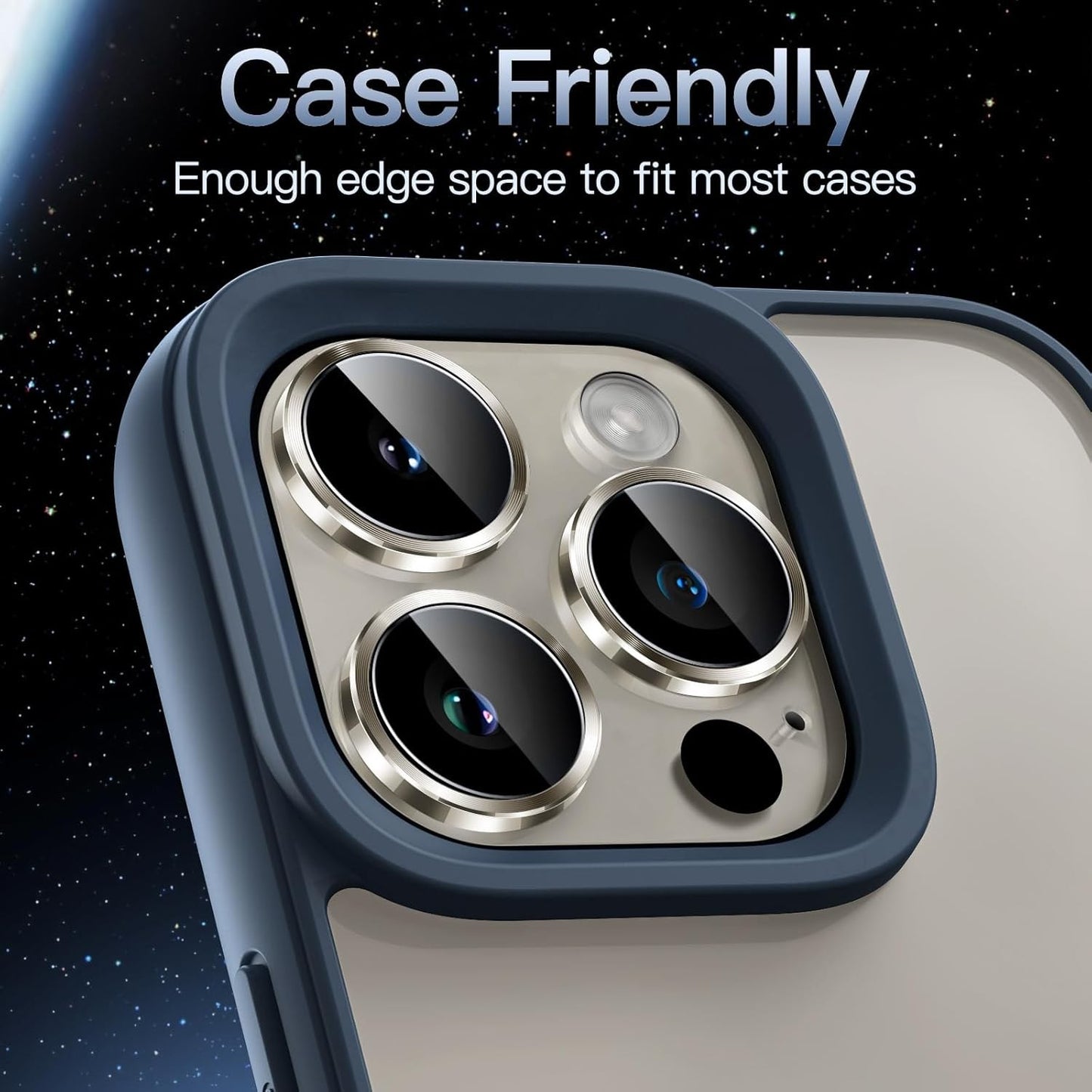 JETech Camera Lens Protector for iPhone 15 Pro Max 6.7" HD Clear