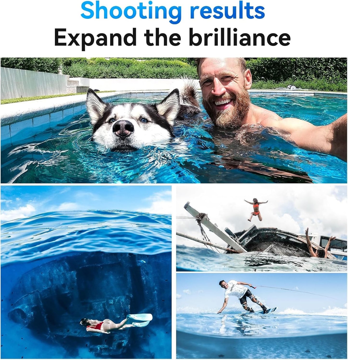 TELESIN Underwater Dome Port for DJI Action Cameras with Waterproof Case