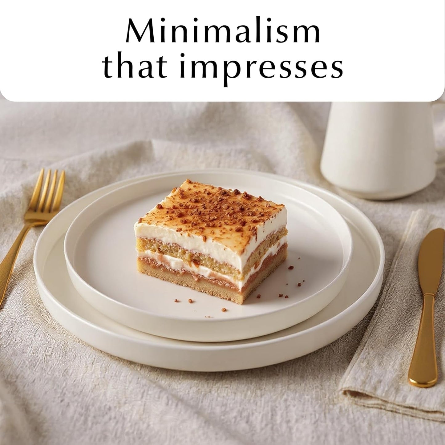 MIAMIO Luxe Collection Ceramic Dinner Plates Set for 4 People