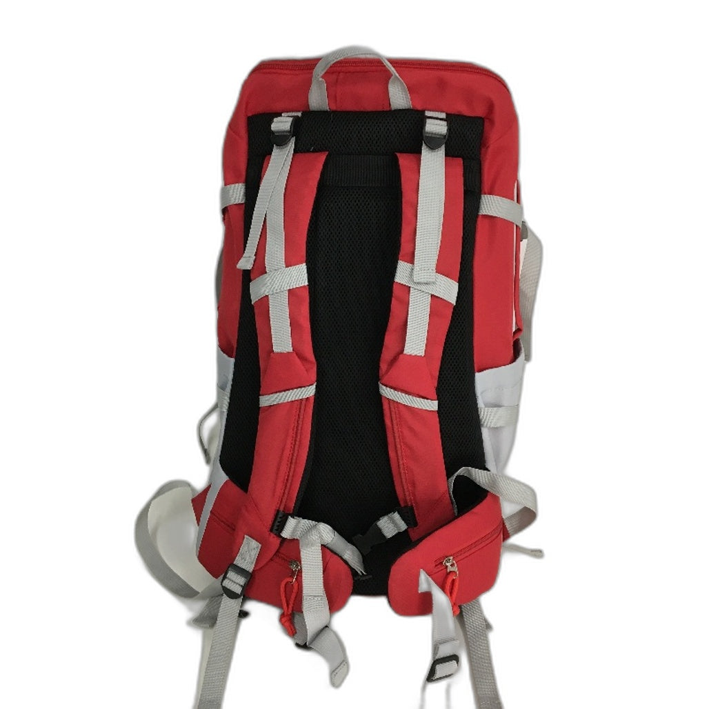 Red & Grey 2 in 1 35L Padded Back Support & 15L Clip On Mini Hiking Backpack NEW
