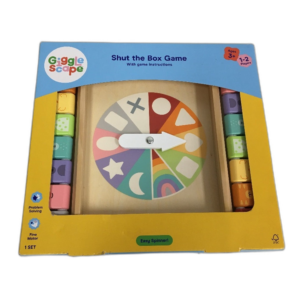Giggle Scape Shut The Box Fine Mootor Problem Solving Game 1-2Player Age 3+ NEW