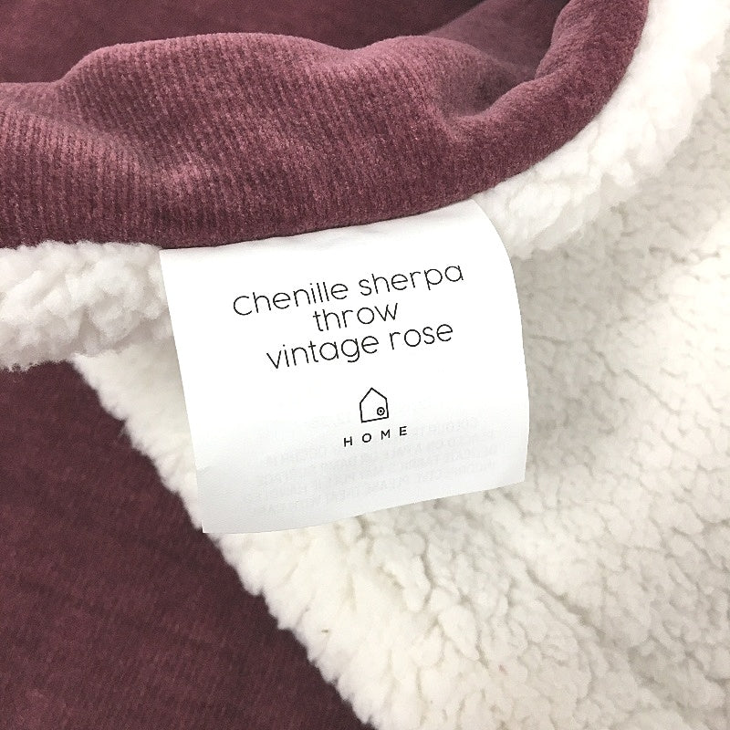 Target Vintage Rose Soft & Cozy Chenille Sherpa Throw Blanket 130 x 150cm NEW