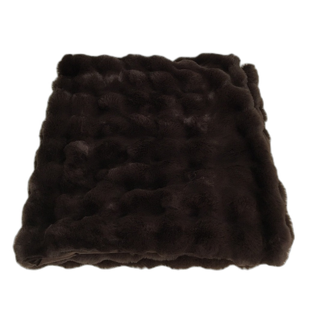 Brilliant Basics Ella Faux Fur Chocolate Brown Throw Blanket 130 x150cm NEW