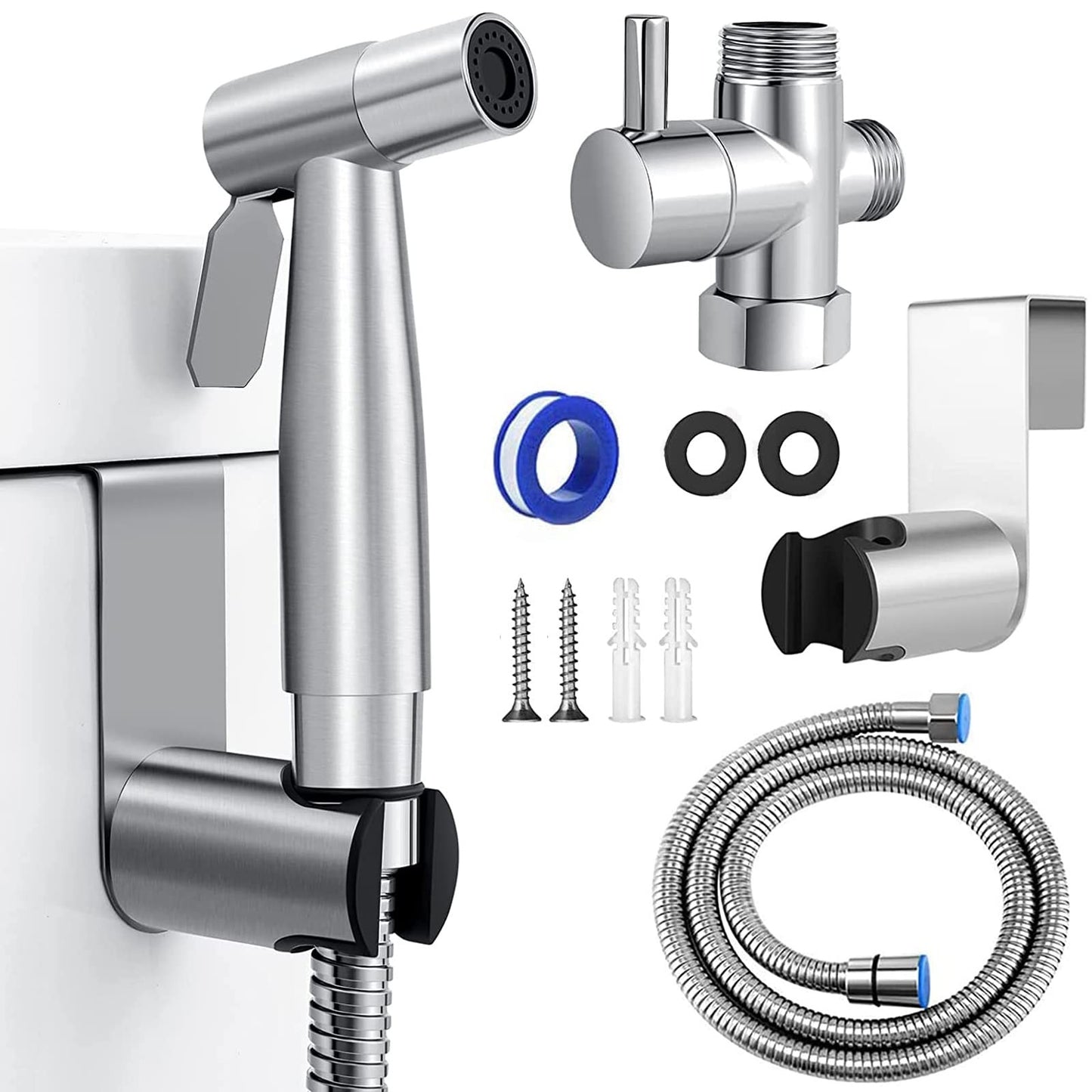 Stainless Steel Handheld Toiler Bidet Sprayer Jet with Hose NEW