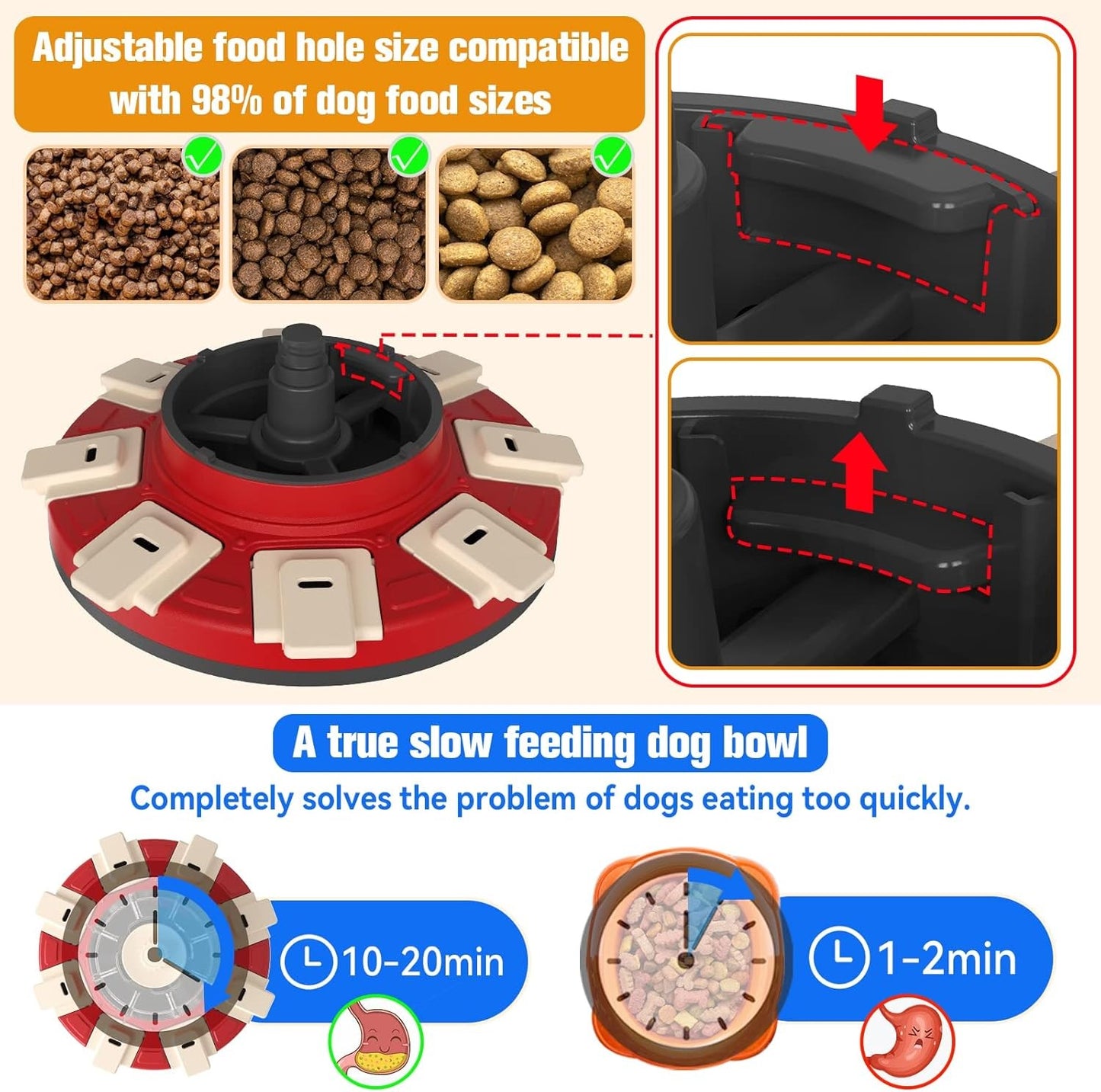 Slow Feeder Dispenser Interactive Puzzle Toy for Dogs in Red & Black NEW