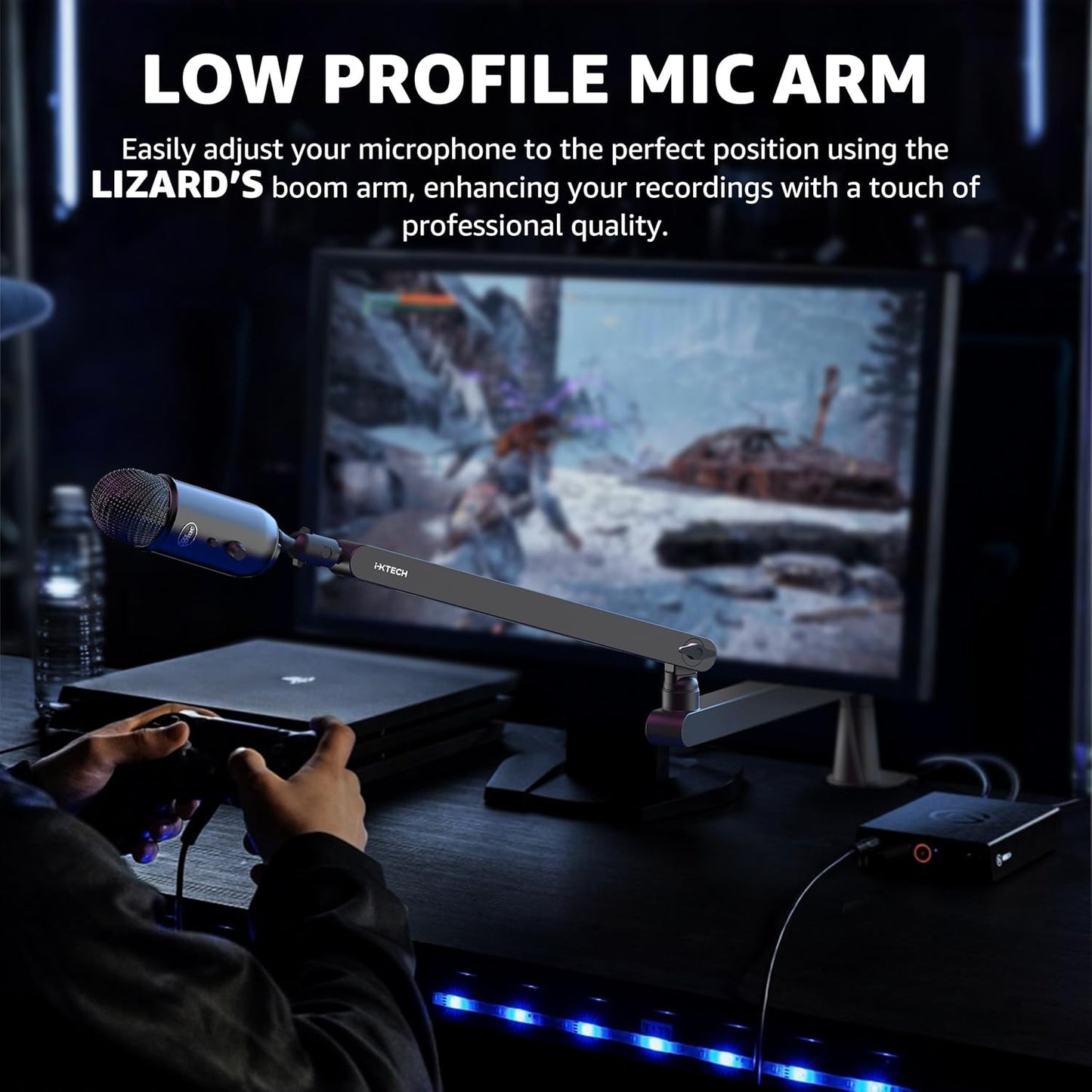 IXTECH IX-MI05 LIZARD Black Adjustable Microphone Arm Mount with 360 Swivel NEW