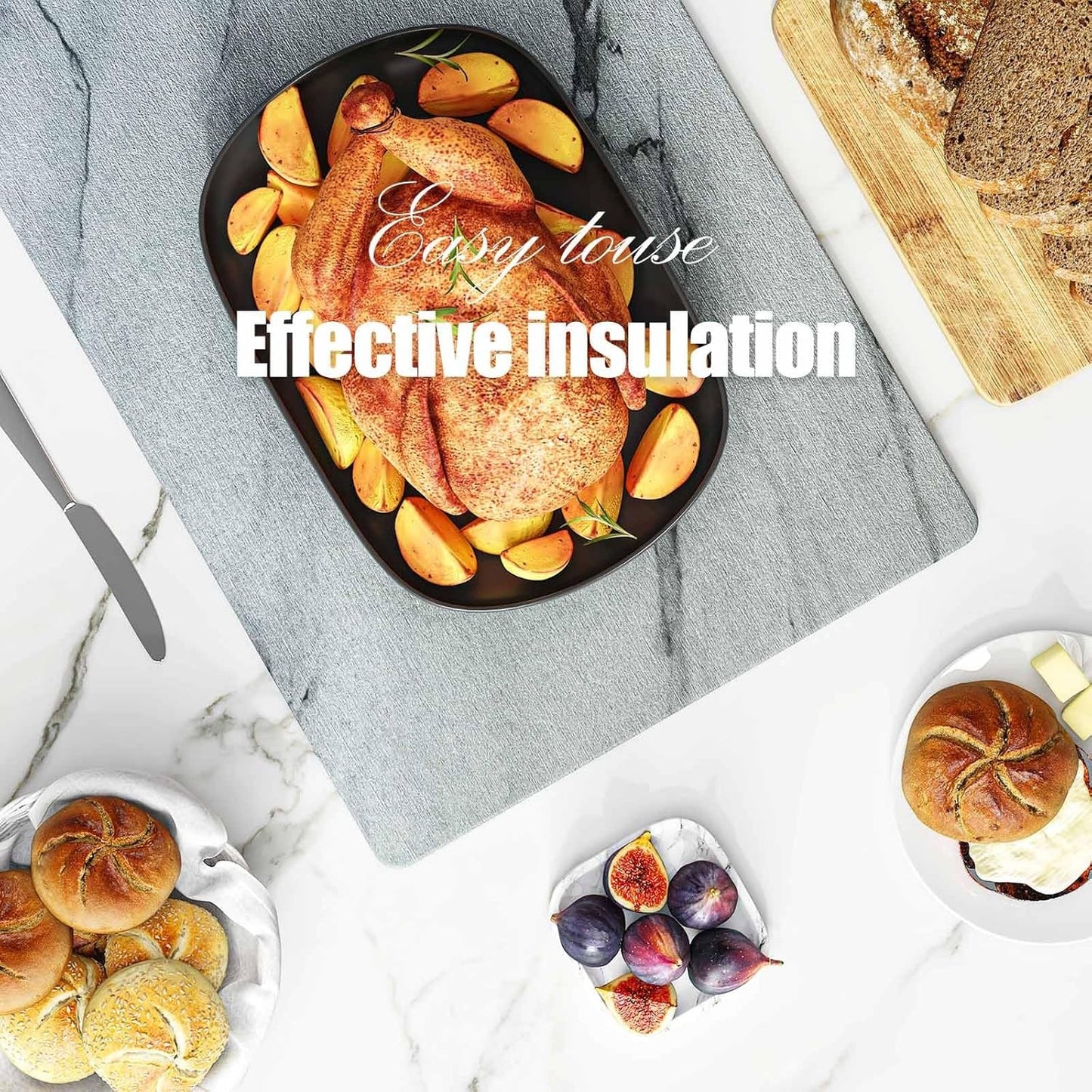 DAWNTREES Super Absorbent Diatomite Stone Kitchen Drying Mat 30x40cm Grey NEW