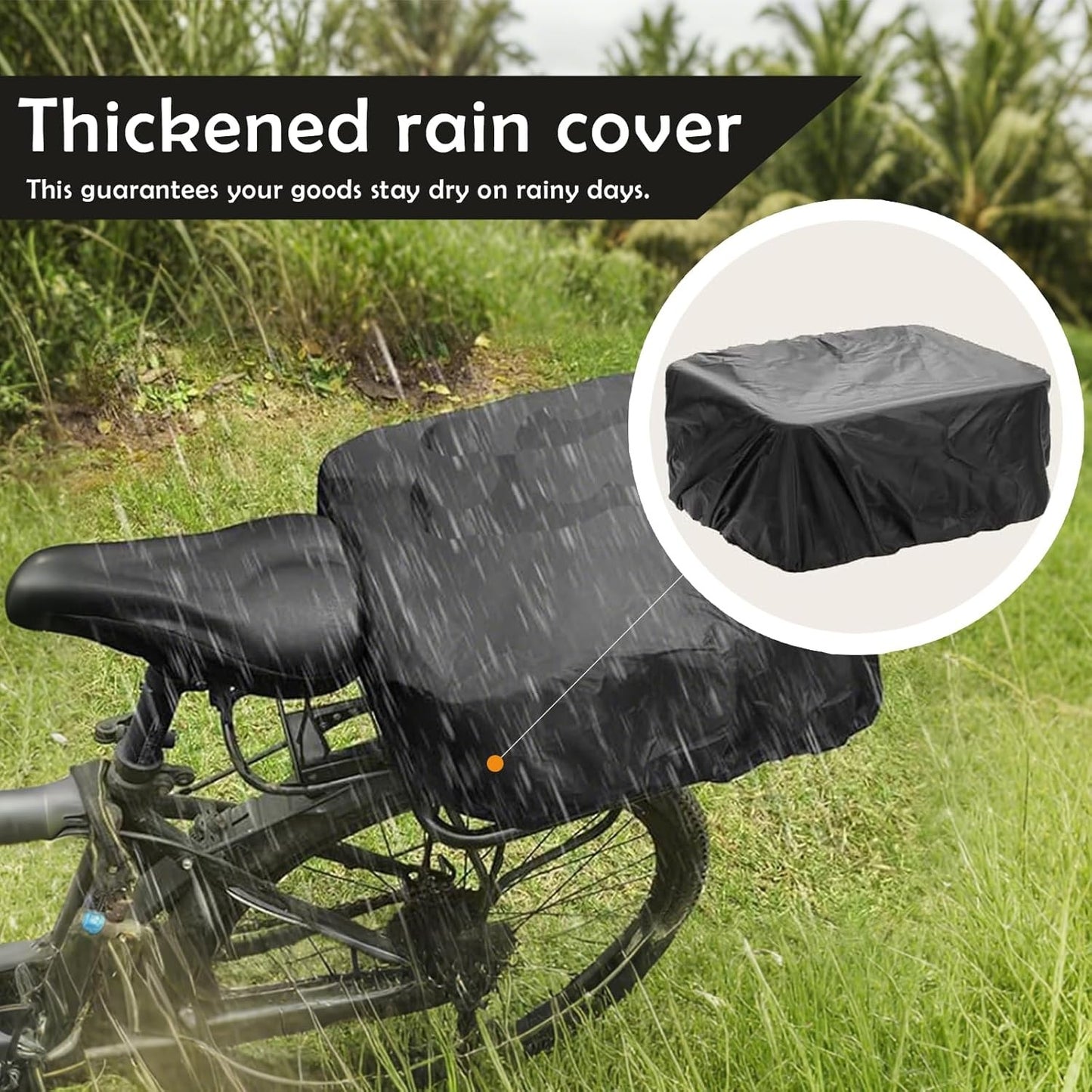 Bike Basket Heavy Duty Waterproof Cover Cargo Net 35x30x17cm Black Brown NEW
