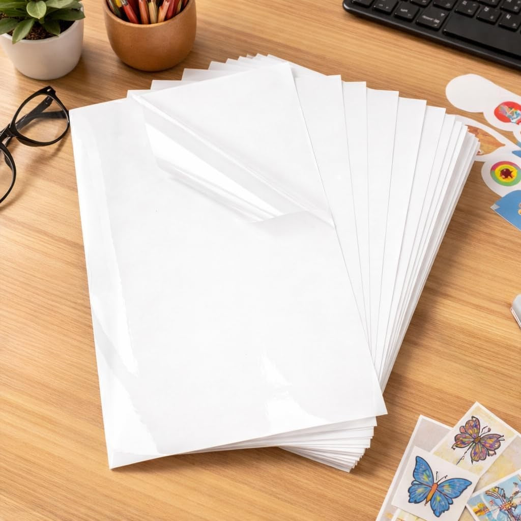 Avarrix Printable Vinyl Sticker Paper A4 Size Clear Glossy 20 Sheets