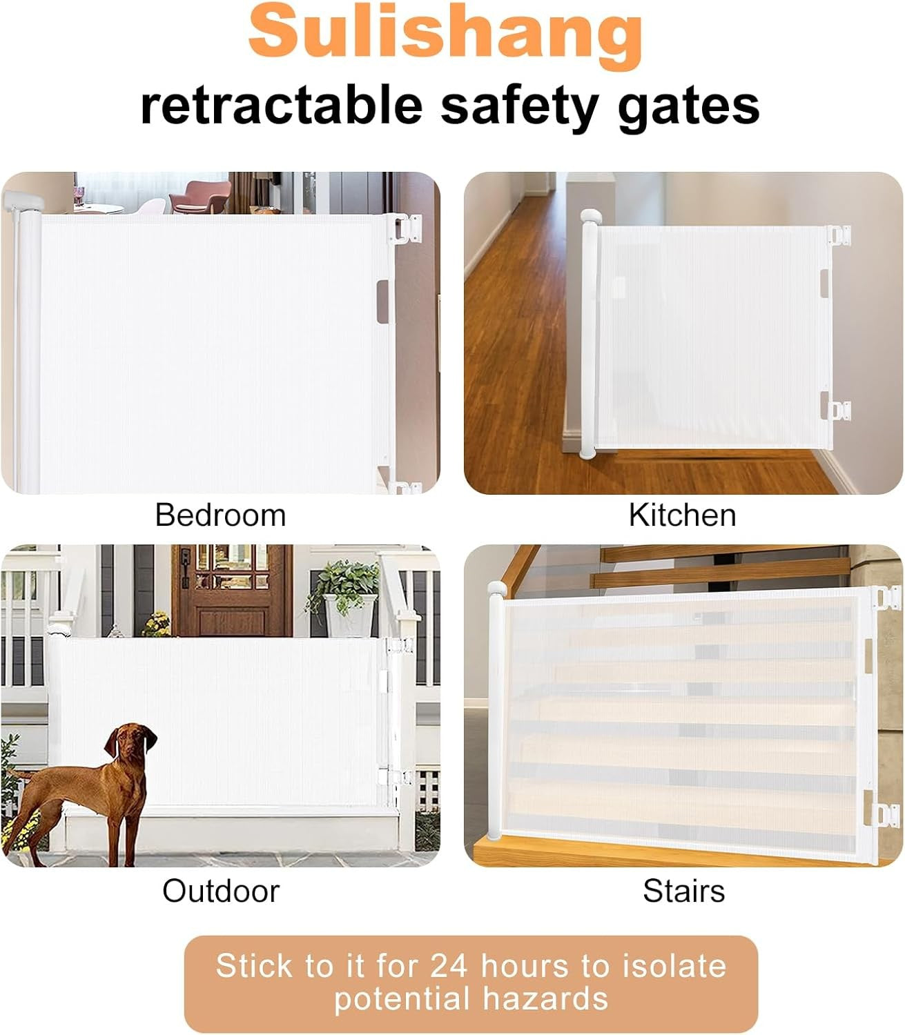 Sulishang Retractable Safety Gate for Baby and Dog Extra Wide 180CM