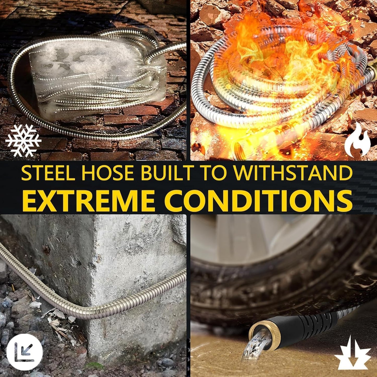 Phugis 50ft Heavy Duty Garden Hose No Kink Lightweight Flexible