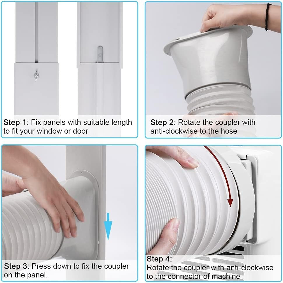 Kerykwan Portable Air Conditioner Window Door Kit with Exhaust Hose