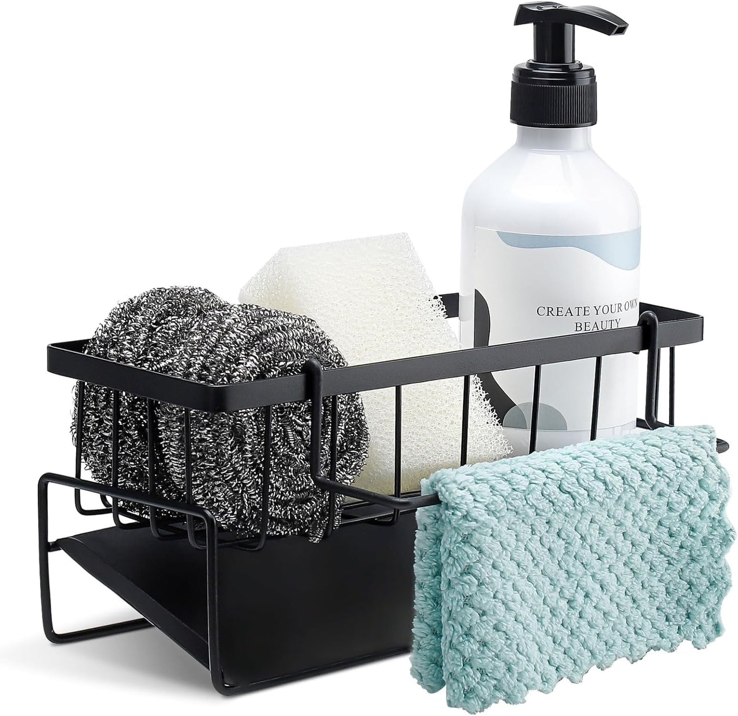 Fiabgum Kitchen Sink Caddy Organizer Black 304 Stainless Steel