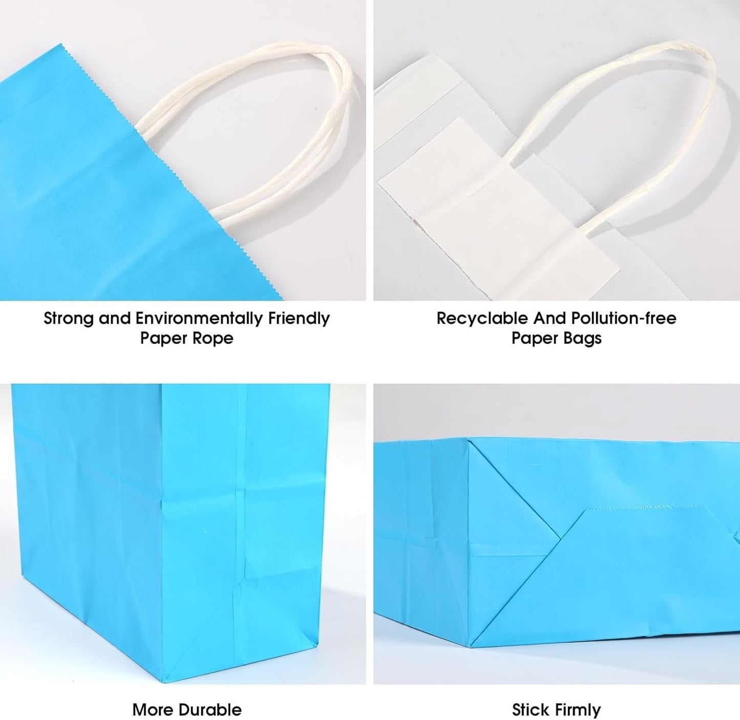 NeulSun 60 Pack Rainbow Kraft Paper Gift Bags with Handles for Parties