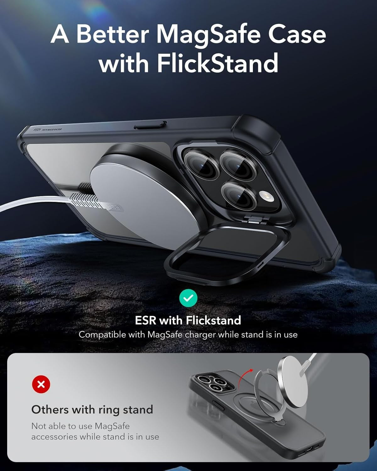 ESR iPhone 14 Pro Max Case with MagSafe, Military-Grade Protection, Clear...