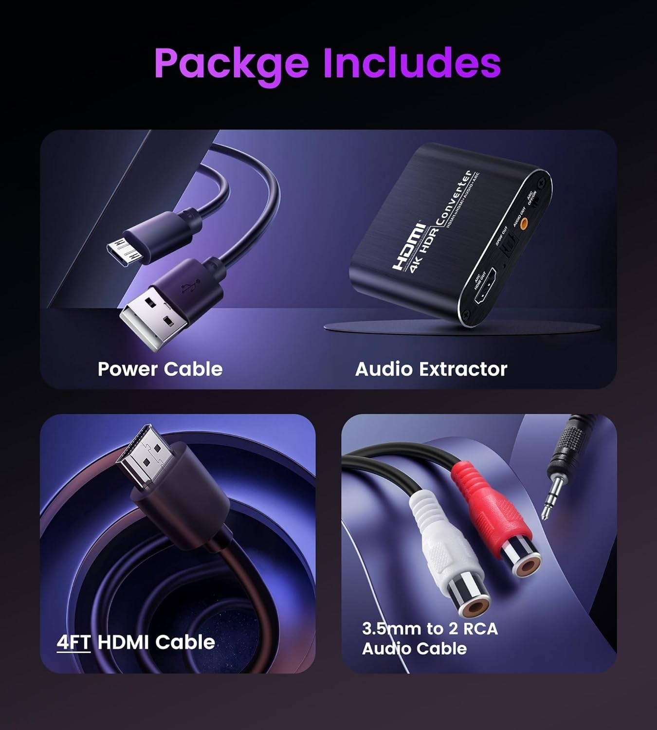 avedio links 4K@60Hz HDMI ARC Audio Extractor with Optical and AUX Output