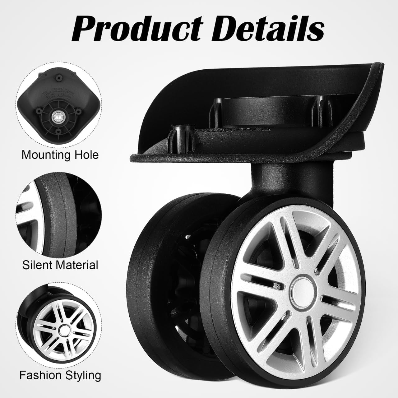 YARNOW Universal Suitcase Wheels Replacement 4-Pack Heavy Duty